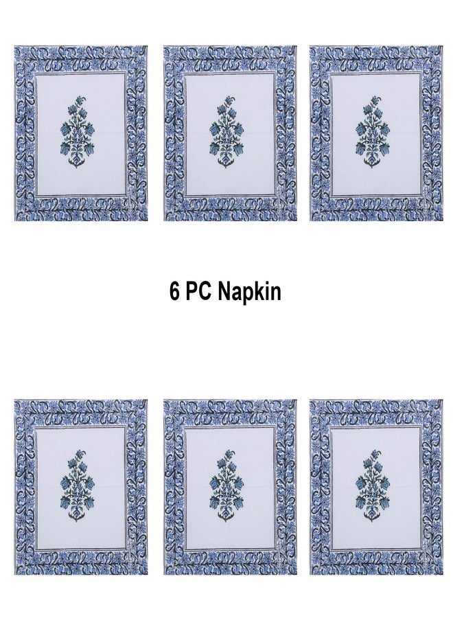 TEXSTYLERS Block Printed Regular Size, Pack of 6, 16x16 INCH, 100% Cotton, Multipurpose Kitchen Napkin - Image 2