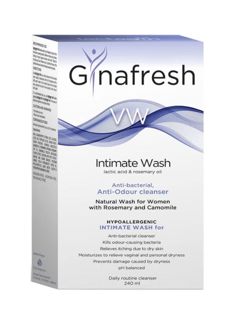 Gynafresh VW Anti-Odour Cleansing Anti-Bacterial Intimate Wash For Women 240ml - Image 1