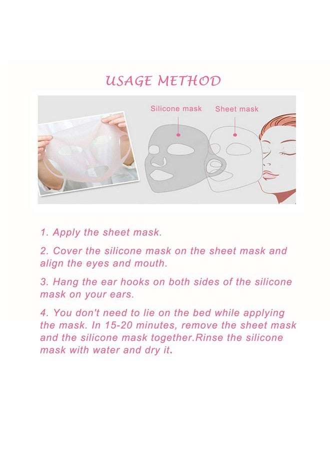 Angzhili 2 Pack Silicone Moisturizing Mask for Sheet Mask,Reusable Facial Mask Cover with Hook,Sheet Mask Cover for Slow Down the Evaporation of Mask Essence,Face Care Tool (White) - Image 5