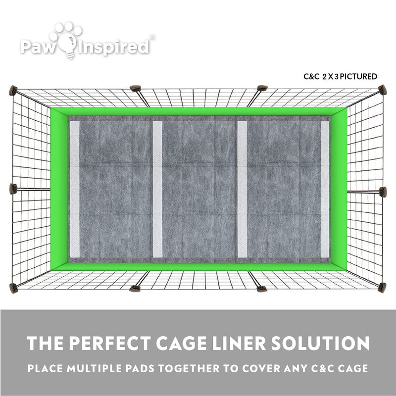 Paw Inspired Disposable Guinea Pig Cage Liners | Bamboo Charcoal Odor Controlling | Super Absorbent Liners Pee Pads for Ferrets, Rabbits, Hamsters, and Small Animals (28" x 17" (C&C 2 x 1), 24 Count) - Image 4