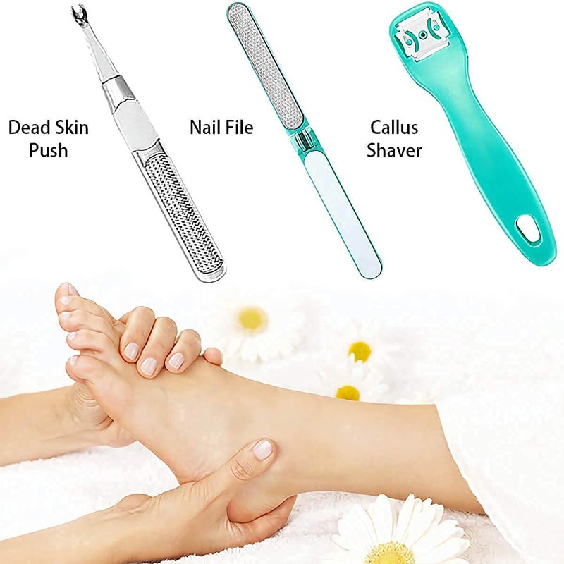 Honbuty 8 in 1 Professional Pedicure kit Foot Rasp Stainless Steel Foot File Callus Remover Kit for Women Men Home Travel Foot Care Kit - Image 3