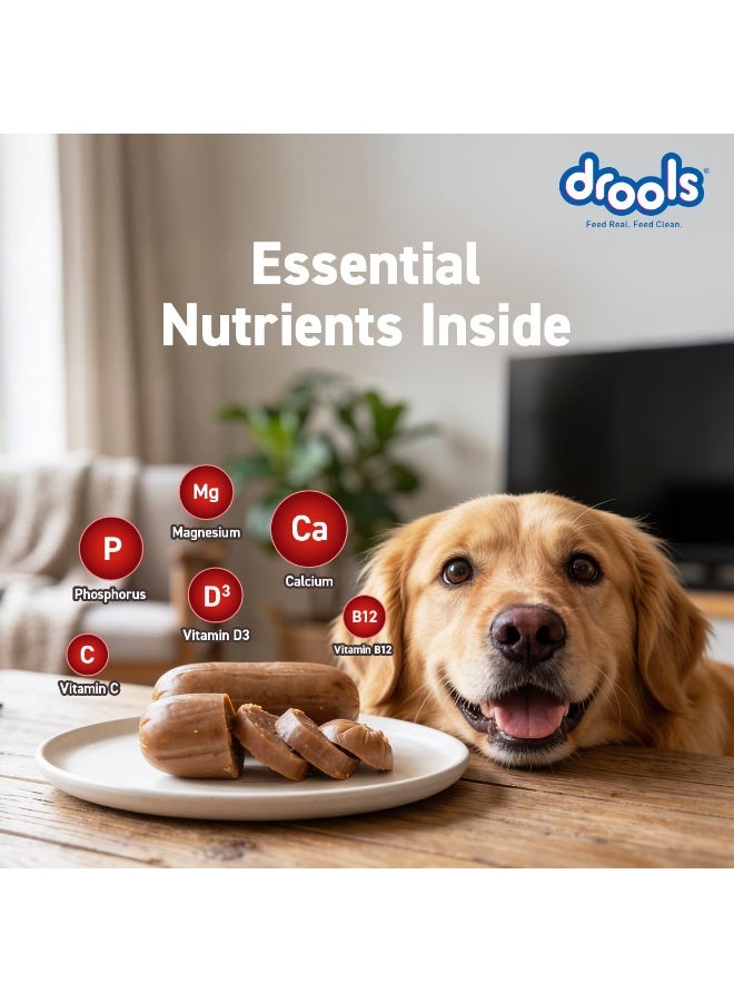 Drools Absolute Calcium Sausage Dog Supplement -Jar, 18 Pieces Pack of 2 Chicken Dry New Born Dog Food - Image 4