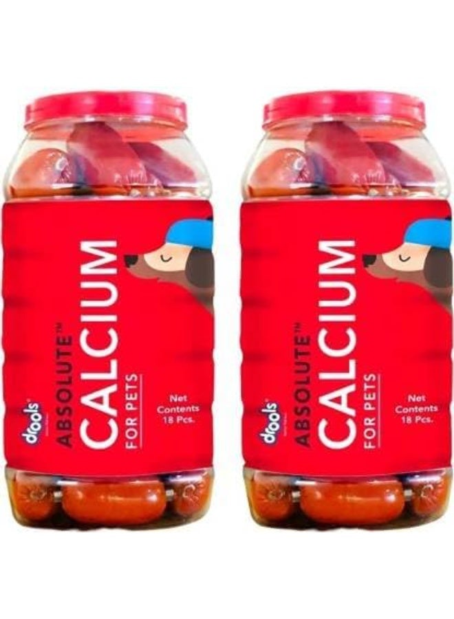 Drools Absolute Calcium Sausage Dog Supplement -Jar, 18 Pieces Pack of 2 Chicken Dry New Born Dog Food - Image 1