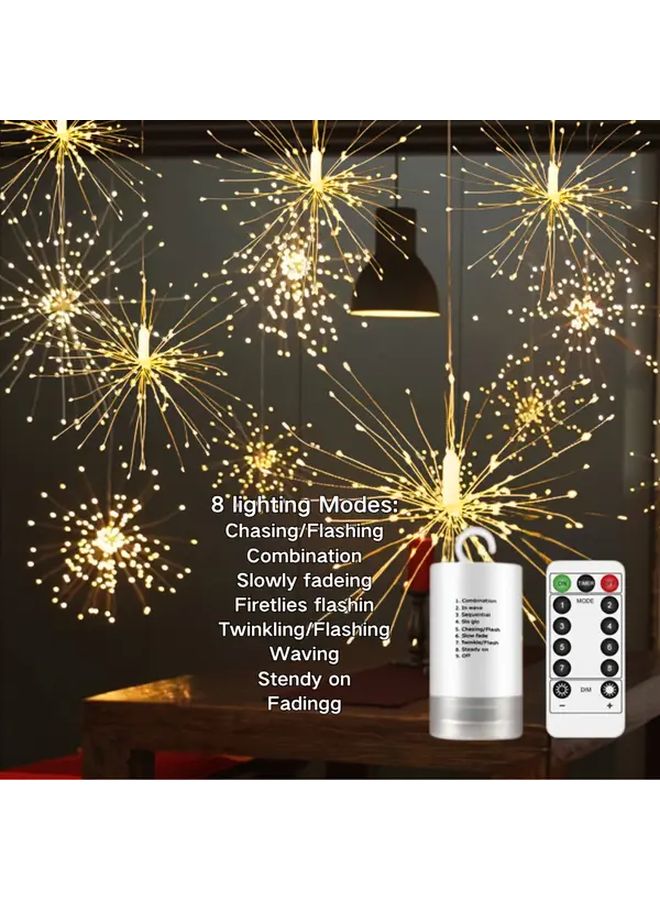 200 مصباح LED دافئ أبيض يعمل بالبطارية، أضواء سلسلة مع 8 أوضاع، زينة محمولة للحفلات والأعياد وعيد الميلاد - Image 3