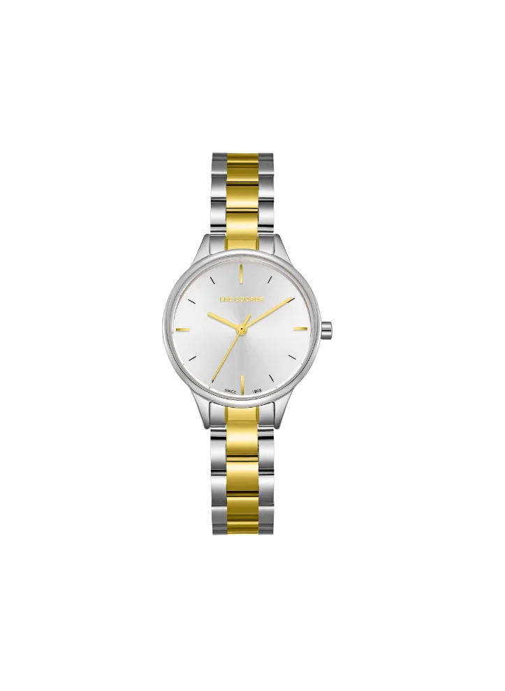لي كوبر LEE COOPER LC08080.230 Women's Analog Display Watch & Metal Strap Silver/Gold