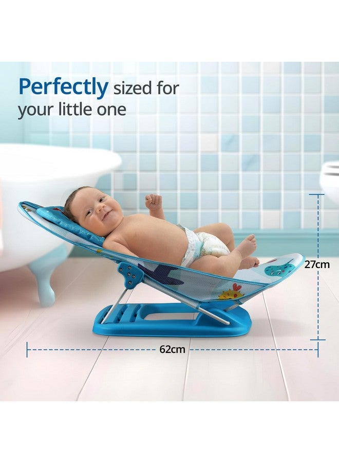 LuvLap Aqua Tales Baby Bather for Baby 0-12 Months, New Born Baby Bath Chair, 3 Position Adjustable, Washable Soft Mesh, Large Seat (Multicolor) - Image 3