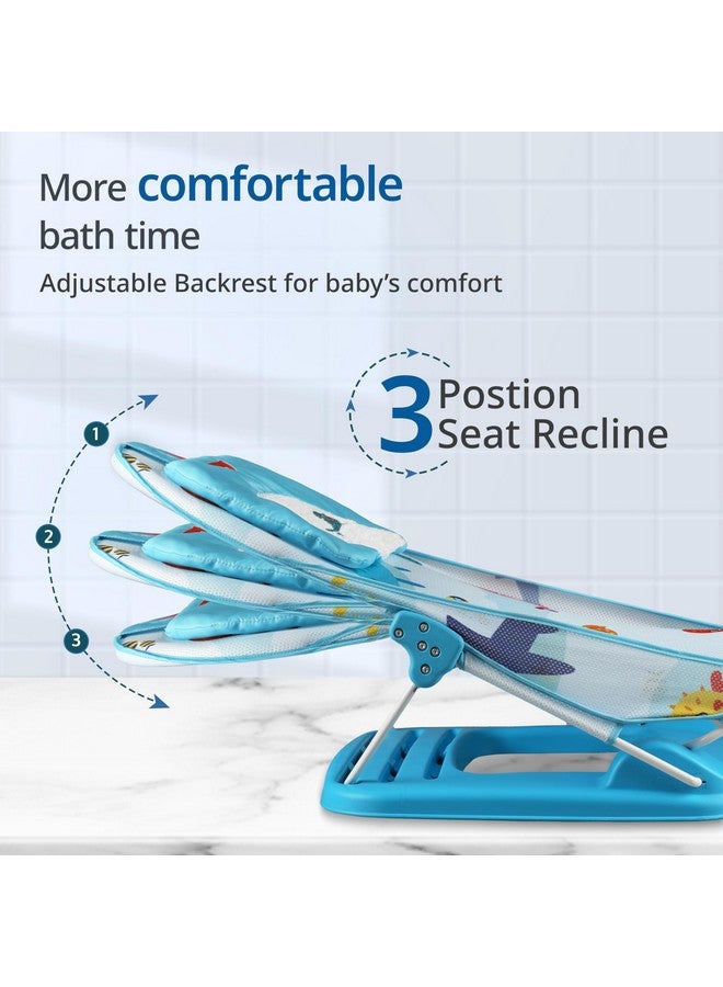 LuvLap Aqua Tales Baby Bather for Baby 0-12 Months, New Born Baby Bath Chair, 3 Position Adjustable, Washable Soft Mesh, Large Seat (Multicolor) - Image 4
