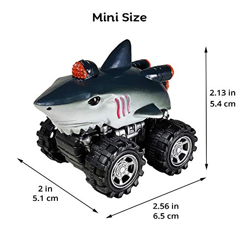 DINOBROS Shark Toys Pull Back Cars for Boys and Toddlers 4 Pack Ocean Sea Animal Truck Toy Dolphin Hammerhead Shark Killer Whale Playset Gift for 3 Years Old and Up - Image 5