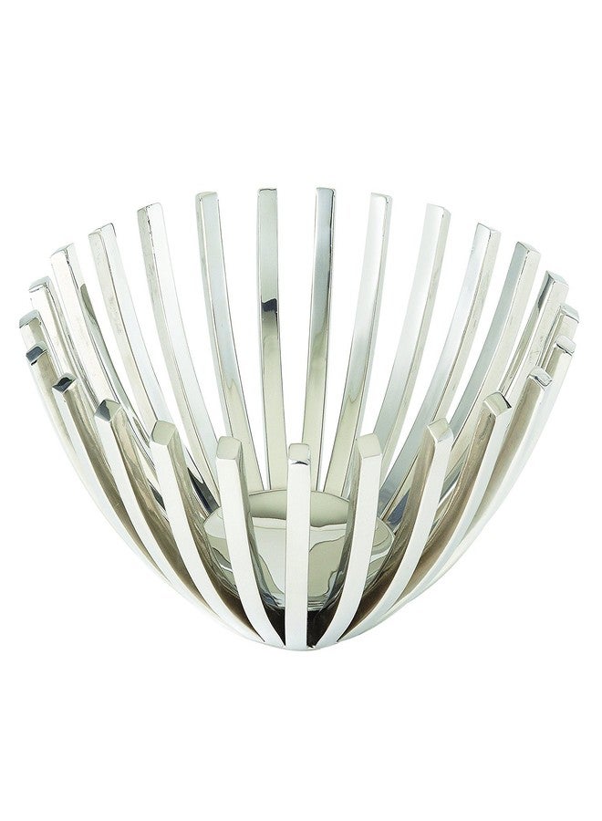 Elegance Beam Round Basket, 10 inch, Medium, 10", Silver - Image 1