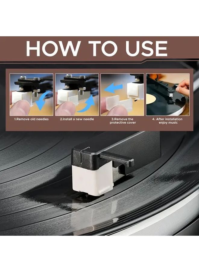 ATN3600L Stylus Needle 2 Pack Diamond Tip Carbon Fiber For AT LP60X AT3600L Includes Cleaning Brush Storage Box - Image 1