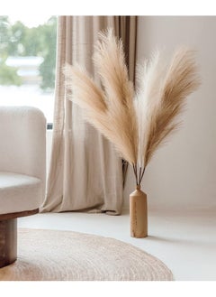 Generic chousse 4 Pcs Pampas Grass Set - 43 Inches Tall (Coffee & Cream)  - Image 3