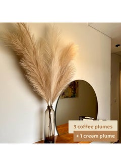 Generic chousse 4 Pcs Pampas Grass Set - 43 Inches Tall (Coffee & Cream)  - Image 4