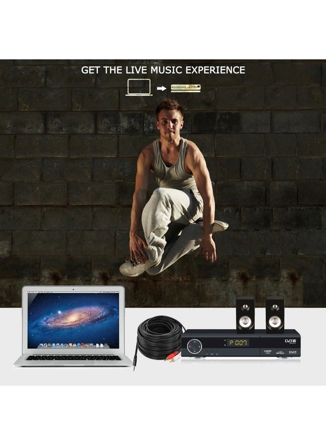 Ruaeoda كابل صوت RCA AUX بطول 50 قدم، كابل Y من Ruaeoda 3.5mm AUX إلى 2RCA ذكر ستيريو - Image 5
