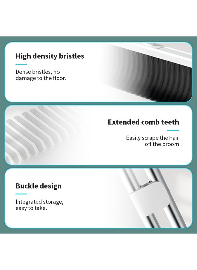 Broom and Dustpan Set with Clip, Floor Cleaning Tools with 180° Rotating Broom, Convenient for Cleaning