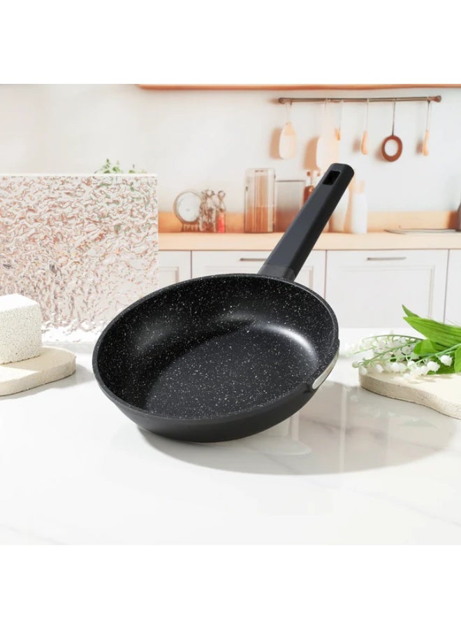 جوليا مقلاة جوليا إيليت سموكي 28 سم - لون سموكي - سطح غير لاصق من الجرانيت الأسود - مناسبة للاستخدام مع المواقد الحثية - Image 2