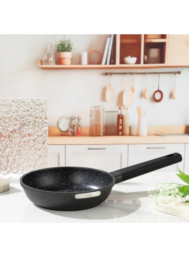 جوليا مقلاة جوليا إيليت سموكي 28 سم - لون سموكي - سطح غير لاصق من الجرانيت الأسود - مناسبة للاستخدام مع المواقد الحثية - Image 1