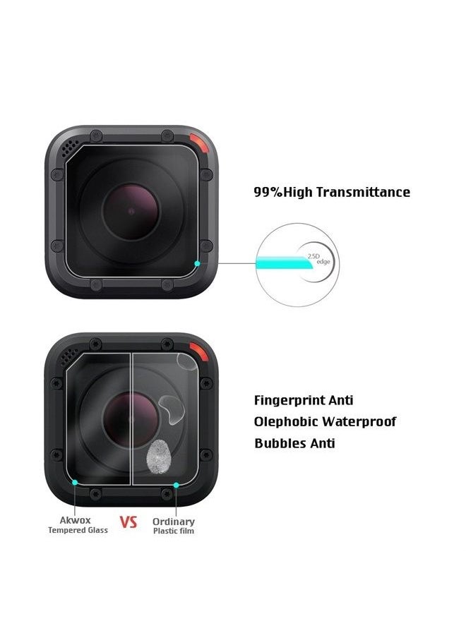 AKWOX - (Pack of 3) Tempered Glass Screen Protector for Gopro Hero 4 Session Hero 5 Session, Akwox 0.3mm 9H Hard Scratch-Resistant Camera Lens Film for GoPro Hero4 Session/Hero5 Session Camera Accessories - Image 1