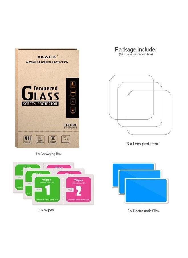AKWOX - (Pack of 3) Tempered Glass Screen Protector for Gopro Hero 4 Session Hero 5 Session, Akwox 0.3mm 9H Hard Scratch-Resistant Camera Lens Film for GoPro Hero4 Session/Hero5 Session Camera Accessories - Image 1