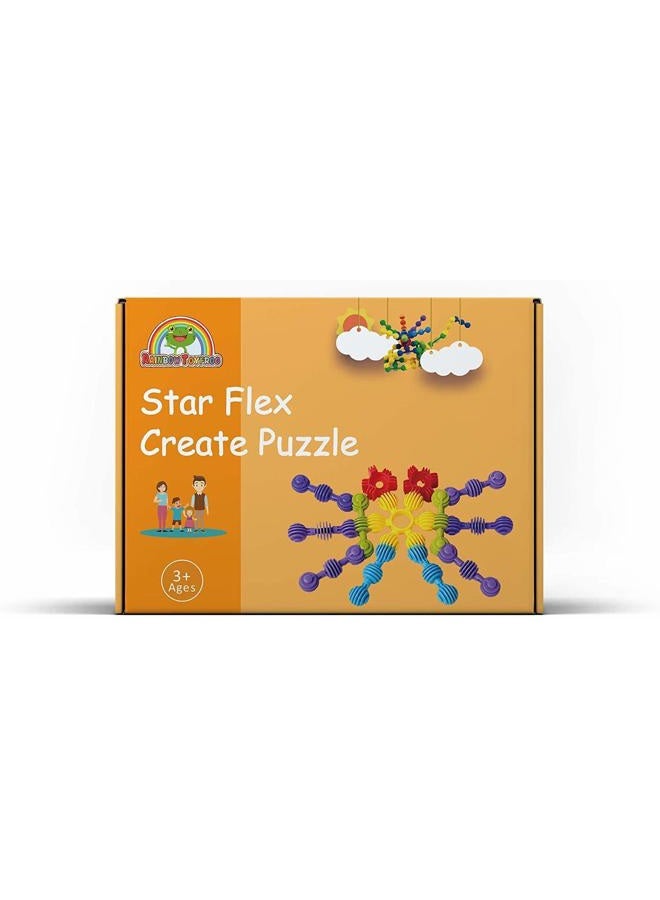 RAINBOW TOYFROG ألغاز ستار فليكس - ألعاب STEM - لعبة بناء ذهنية للأطفال بديل تعليمي لكتل البناء - مادة آمنة للأطفال - Image 2