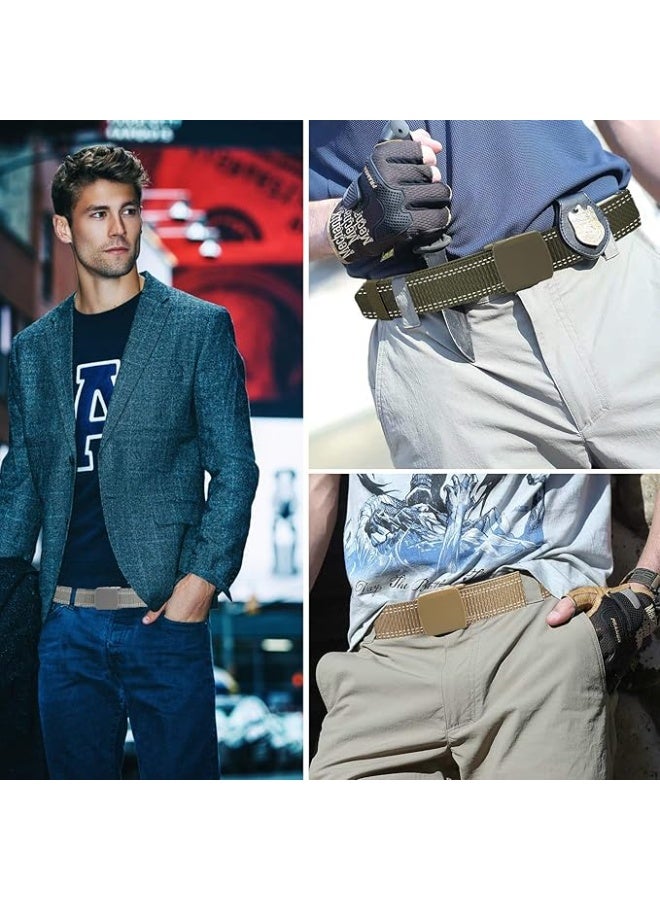3-Pack Nylon Canvas Belt Plastic Buckle Belt Travel Adjustable Nylon Web Slide Belt - Image 5