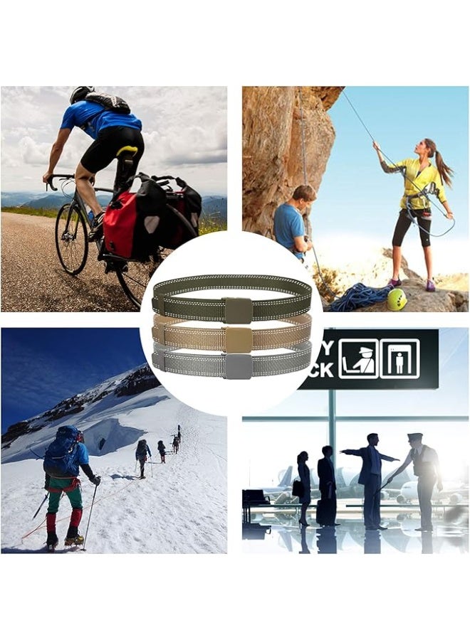 3-Pack Nylon Canvas Belt Plastic Buckle Belt Travel Adjustable Nylon Web Slide Belt - Image 4