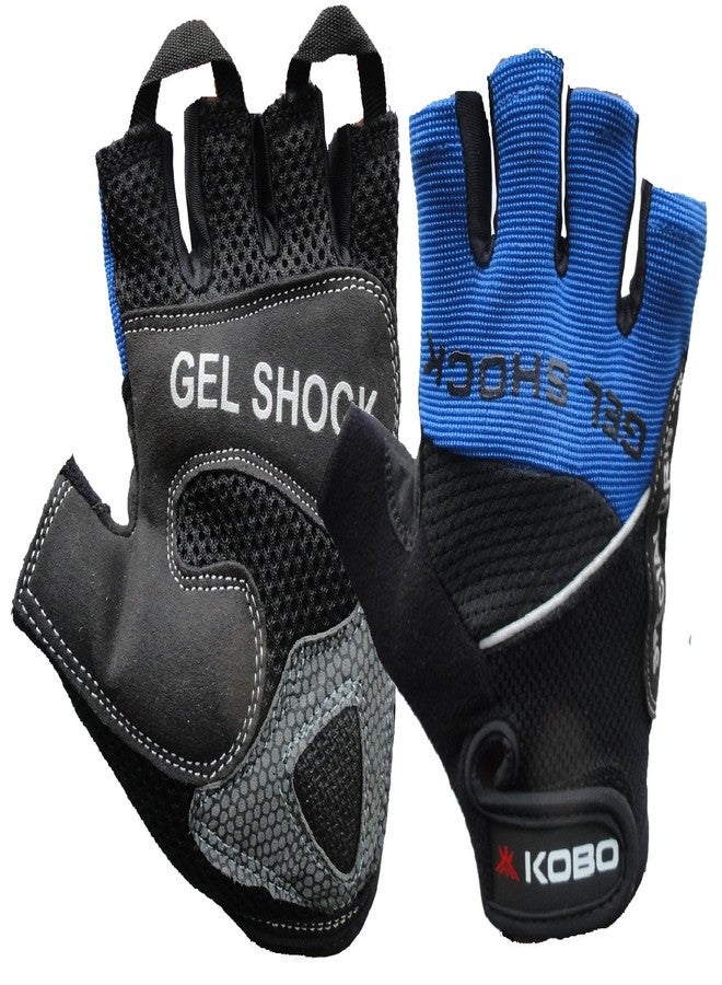 كوبو قفازات كوبو للياقة البدنية / قفازات رفع الأثقال / قفازات الصالة الرياضية / أزرق / أسود (مقاس XL) - Image 1