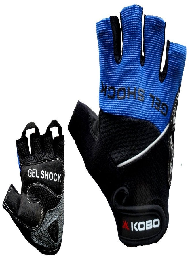 كوبو قفازات كوبو للياقة البدنية / قفازات رفع الأثقال / قفازات الصالة الرياضية / أزرق / أسود (مقاس XL) - Image 3