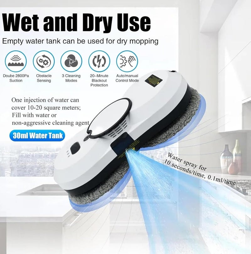 ديفاكي روبوت تنظيف النوافذ ديفاكي نيكسا برو - أوضاع تلقائية ويدوية، كشف الحواف، جهاز تحكم عن بعد، قوة شفط 3000 باسكال، تصميم صغير الحجم - Image 4