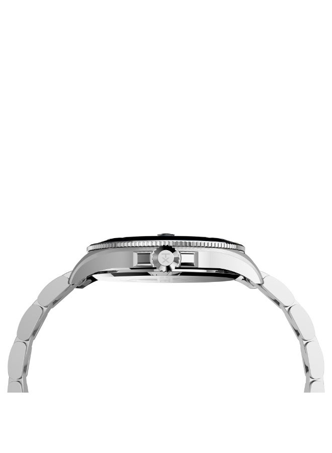 TIMEX City Collection Harborside Coast TW2U41900  Stylish Men's Watch with Blue Dial and Silver Stainless Steel Band - Image 2