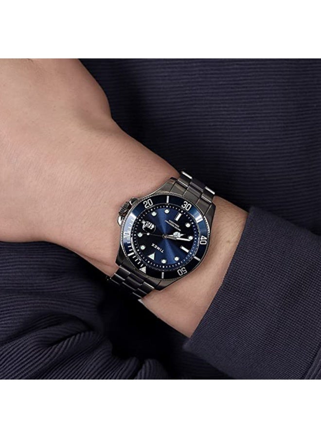 TIMEX City Collection Harborside Coast TW2U41900  Stylish Men's Watch with Blue Dial and Silver Stainless Steel Band - Image 5