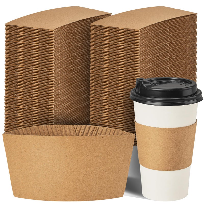 RACETOP RACETOP 100 Pack Paper Coffee Cup Sleeves Fits 12 oz  24 oz Hot Disposable Paper Cups
