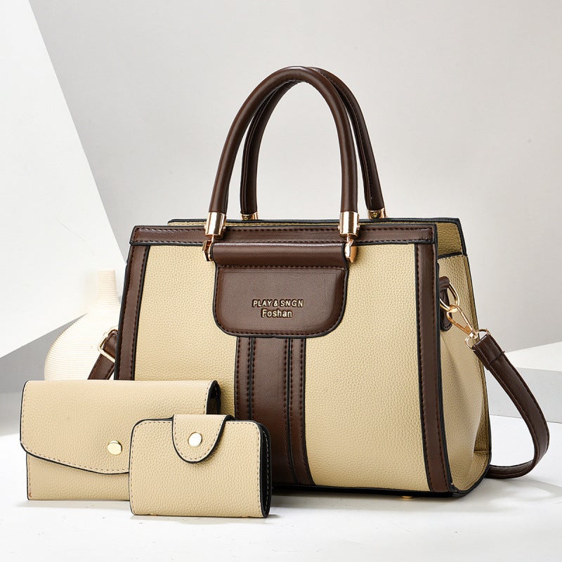 Three-Piece Set Of Mother-In-Law Bags, Shoulder Crossbody Bags, 2025 Fashionable Textured Satchel Women'S Export Versatile Large Bags - Image 3