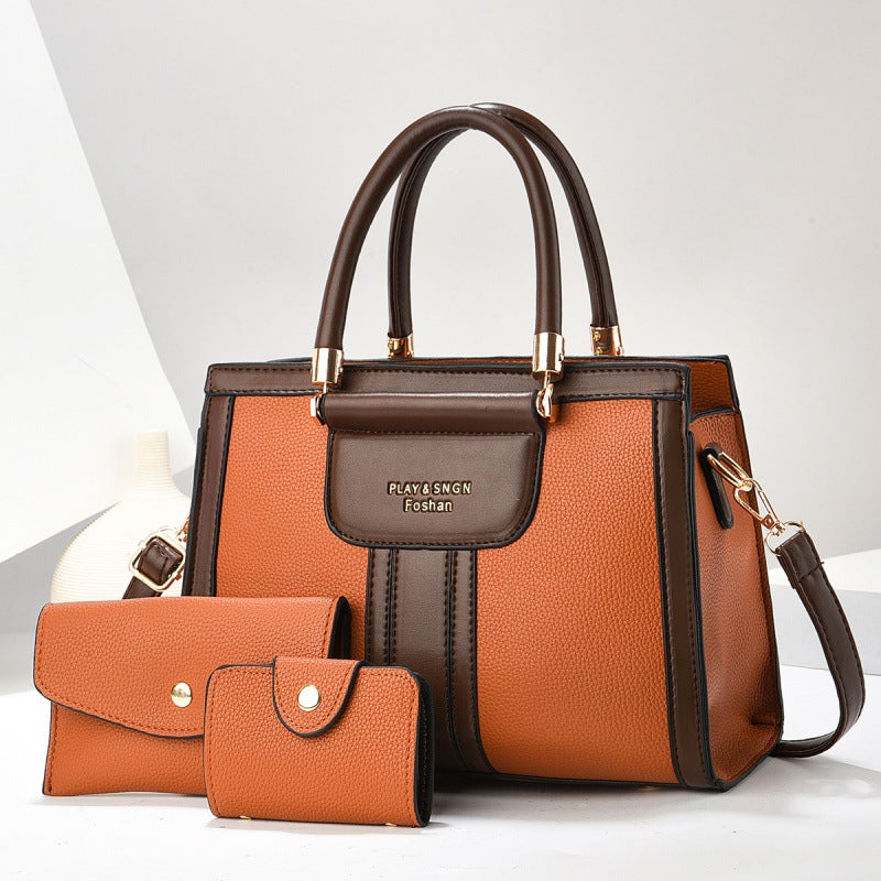 Three-Piece Set Of Mother-In-Law Bags, Shoulder Crossbody Bags, 2025 Fashionable Textured Satchel Women'S Export Versatile Large Bags - Image 4