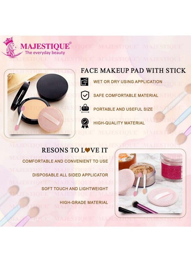 MAJESTIQUE 1Pcs Cotton Powder Puffs With 1 Free Cosmetic Stick Cotton Powder Puffs Makeup Foundation Sponge Air Cushion Powder Puff For Applying Bb Cream Liquid Cream Shading Loose Powder  - Image 4