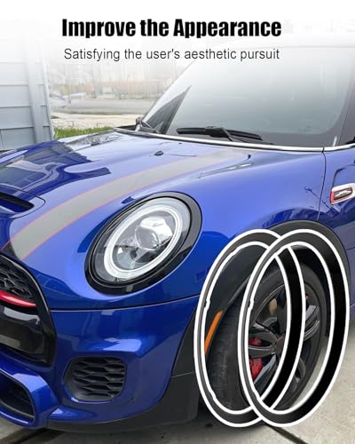 TIKSCIENCE Headlight Trim Ring Fit for Mini Cooper F55 F56 F57 S Convertible 2014 2015 2016 2017 2018 2019 2020 2021 Replace 51137300631 51137300632, Driver Passenger Side Headlamp Bezel Black Pair - Image 3
