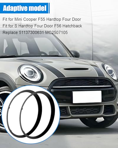 TIKSCIENCE Headlight Trim Ring Fit for Mini Cooper F55 F56 F57 S Convertible 2014 2015 2016 2017 2018 2019 2020 2021 Replace 51137300631 51137300632, Driver Passenger Side Headlamp Bezel Black Pair - Image 5