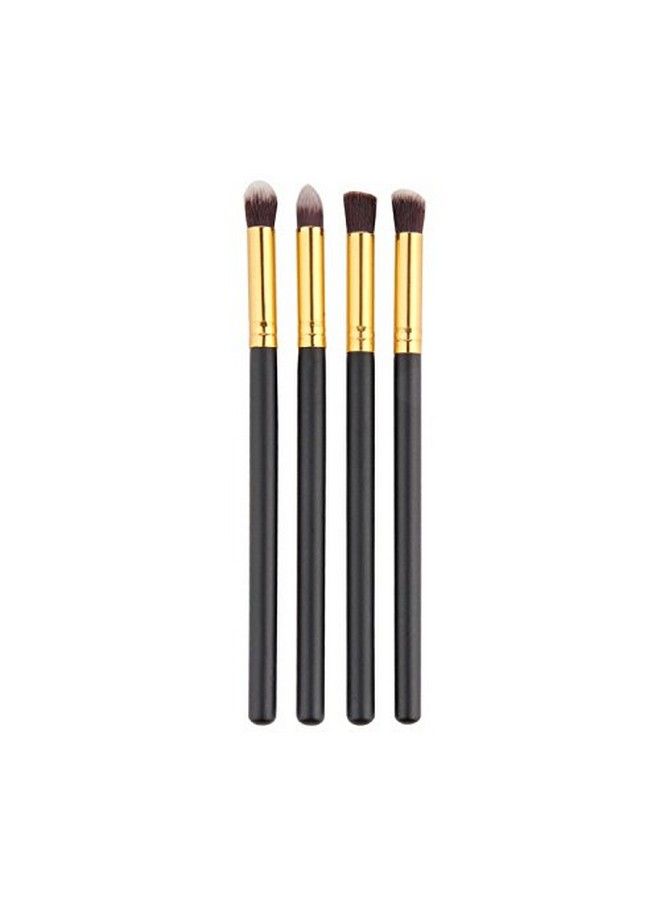 Gugzy 4 Pcs Pro Makeup Cosmetic Tool Eye Shadow Foundation Blending Brush (Black Gold) - Image 3