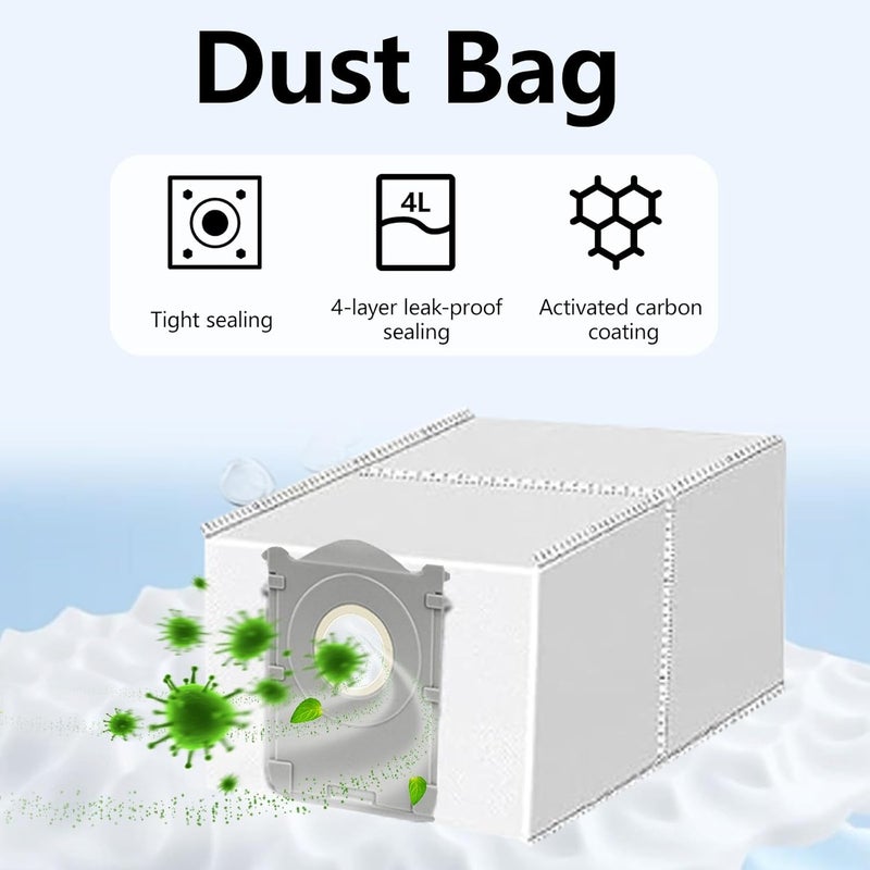 Frexusuent Accessories for Ecovacs Deebot X8 Pro Omni, T50 Pro Omni Robot Vacuum Cleaner, 1 Main Brush, 6 Dust Bags, 6 Side Brushes, T50 Pro Omni Replacement Kit, Not for T50 Max - Image 4