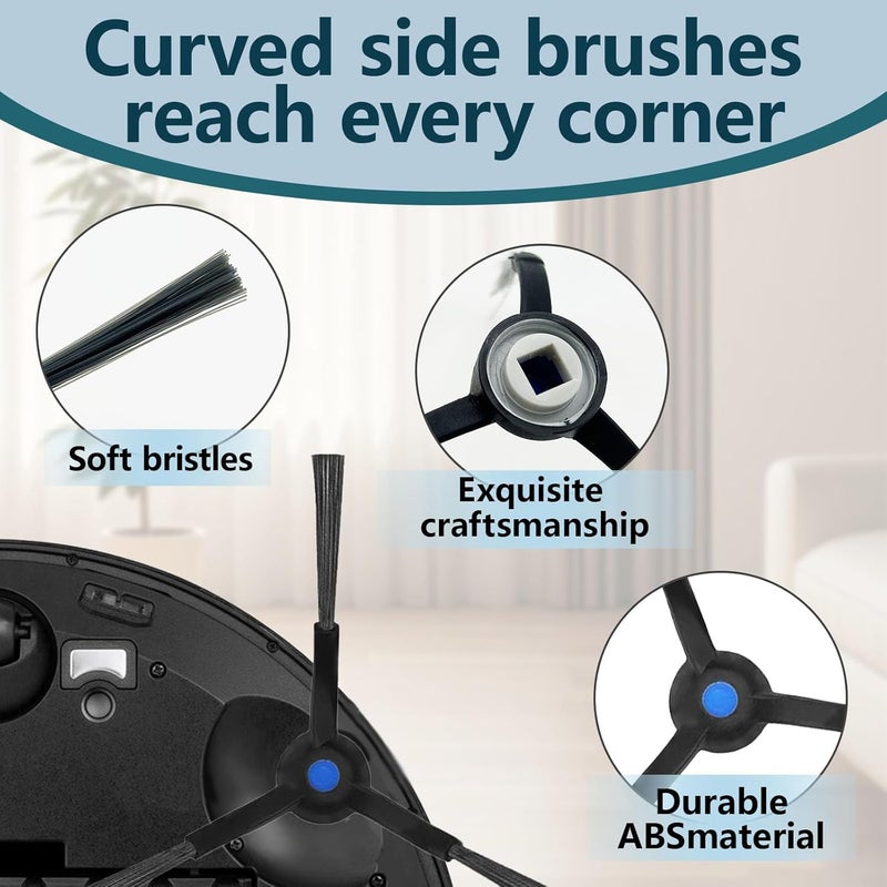 Frexusuent Accessories for Ecovacs Deebot X8 Pro Omni, T50 Pro Omni Robot Vacuum Cleaner, 1 Main Brush, 6 Dust Bags, 6 Side Brushes, T50 Pro Omni Replacement Kit, Not for T50 Max - Image 5