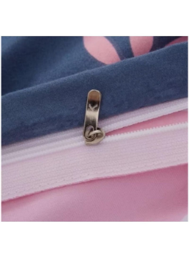 DUNISO طقم غطاء لحاف من 3 قطع بحجم كينج، طقم سرير بنمط فلامنجو الاستوائي للأطفال الأولاد والبنات، طقم غطاء لحاف بنمط فلامنجو، 1 غطاء لحاف و2 غطاء وسادة - Image 2