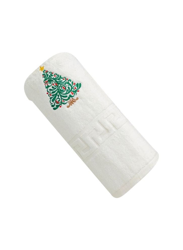 BYFT Embroidered For You (White) Luxury (Tree) Personalized Hand Towel (50 x 80 Cm-Set of 1) 100% Cotton, Highly Absorbent and Quick dry Bath Linen-600 Gsm  - Image 3