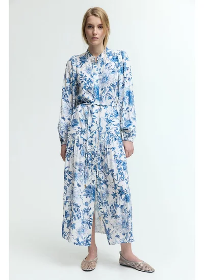 اتش اند ام Long puff-sleeved dress