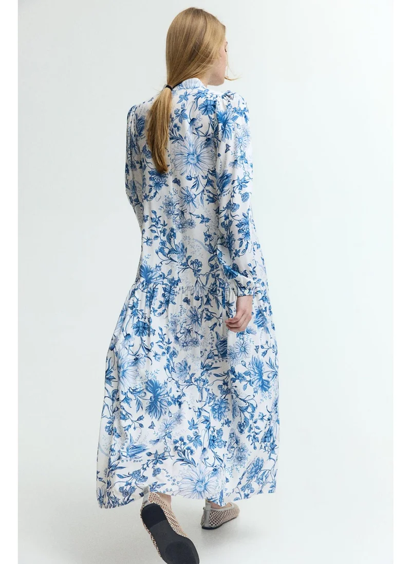 اتش اند ام Long puff-sleeved dress