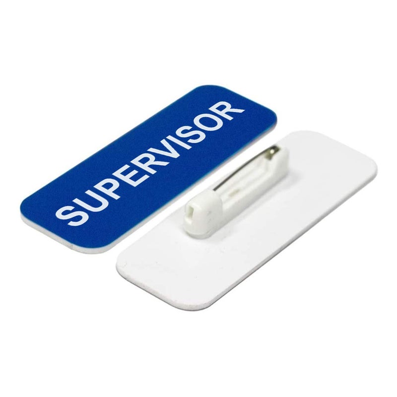 All Quality Badges Supervisor 1 x 3 Name Tag, Blue (10 Pack) - Image 2