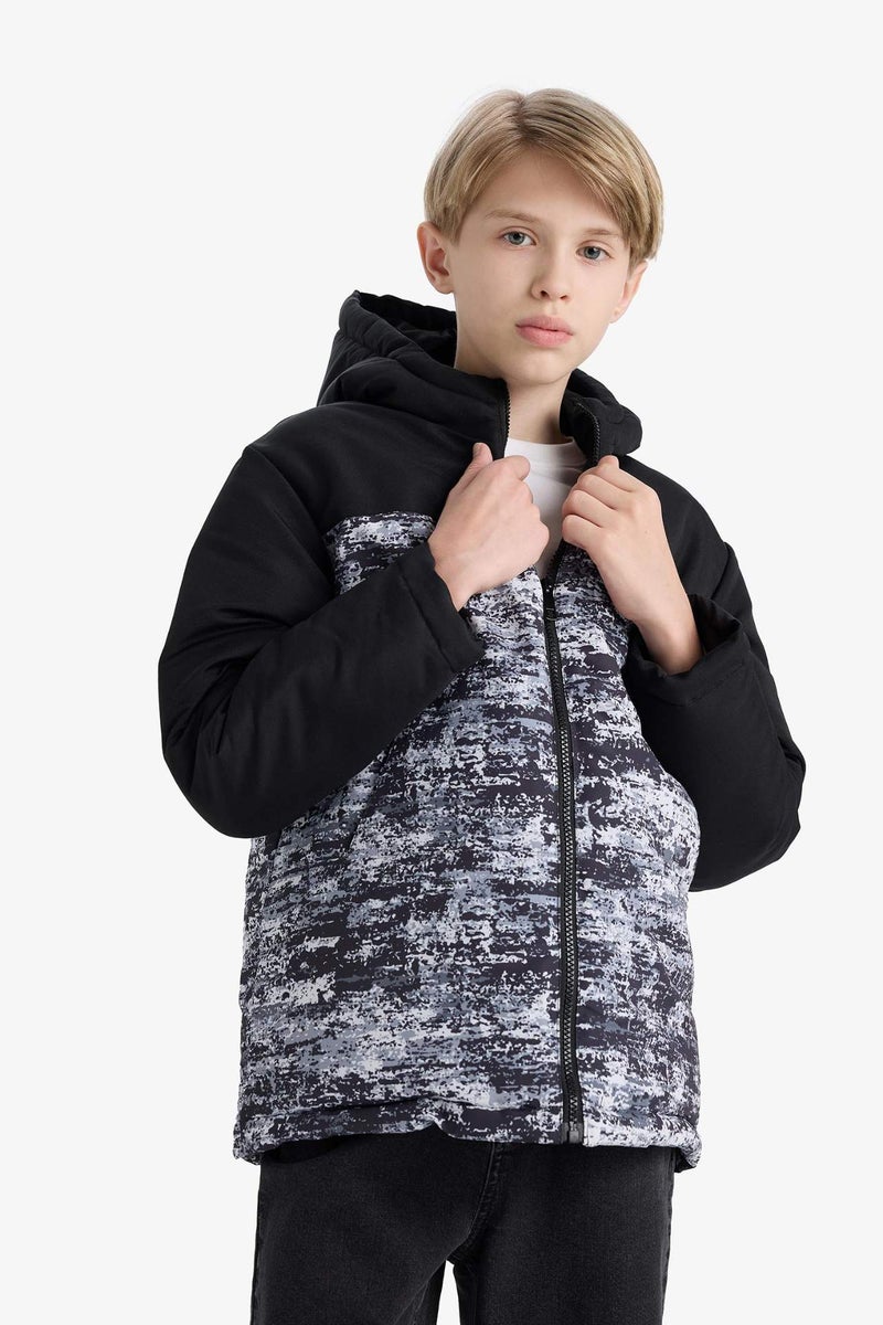 DeFacto Boy Hooded Water Repellent Puffer Jacket - Image 4