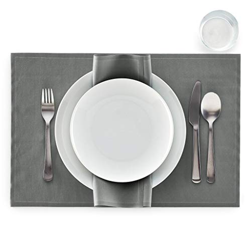 MY DRAP Washable and Reuseable Cloth Placemat - 17.7 x 12.6 in (12 Per Roll, Cotton Taupe) - Image 3