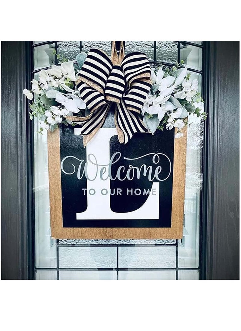 Y&D Welcome Sign Creative Bowknot Letter Wreath In Front Of The Door Outdoor Decoration Props For The Courtyard 30x35CM  - Image 3