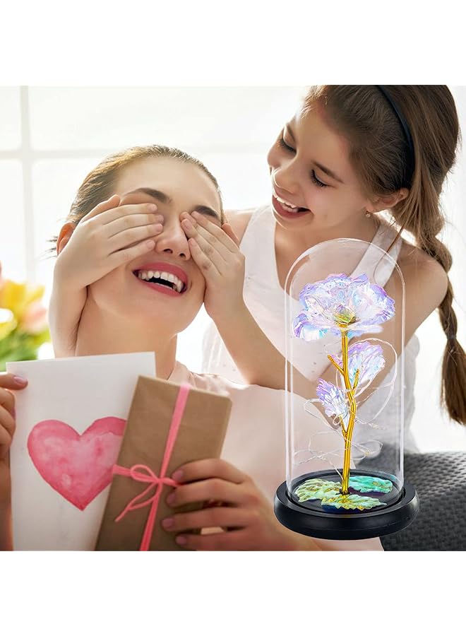 erorex Mothers Day Rose Gifts For Mom Galaxy Rose Flower Gift Roses Gifts For Women Forever Rose In Glass Dome Led Light Up Rose Light Mothers Day Valentines Day Birthday Gifts For Her Mom Grandma Wife - Image 3
