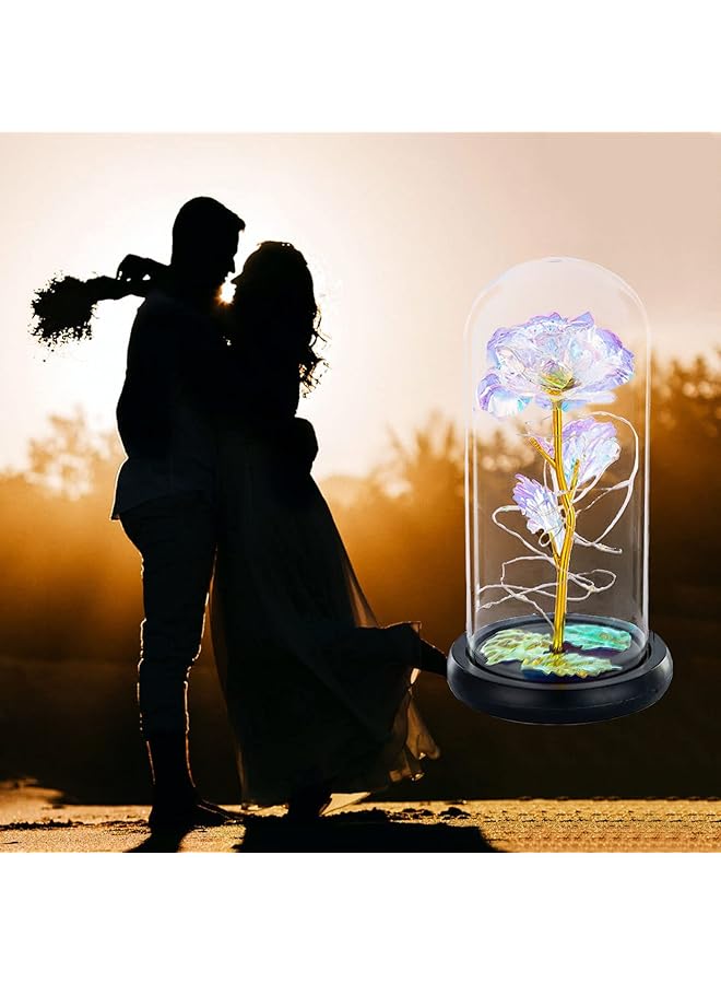 erorex Mothers Day Rose Gifts For Mom Galaxy Rose Flower Gift Roses Gifts For Women Forever Rose In Glass Dome Led Light Up Rose Light Mothers Day Valentines Day Birthday Gifts For Her Mom Grandma Wife - Image 2