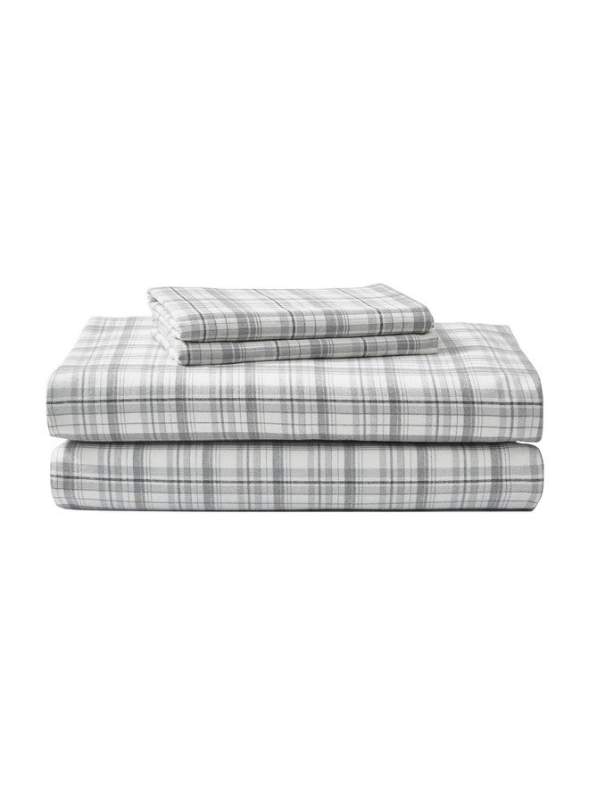 Eddie Bauer Eddie Bauer Beacon Hill Collection 100% Cotton Plaid Flannel Sheet, 4-Piece Bedding Set, Pre-Shrunk and Brushed for Ultra Soft and Cozy Feel, Full, Ivory - Image 1